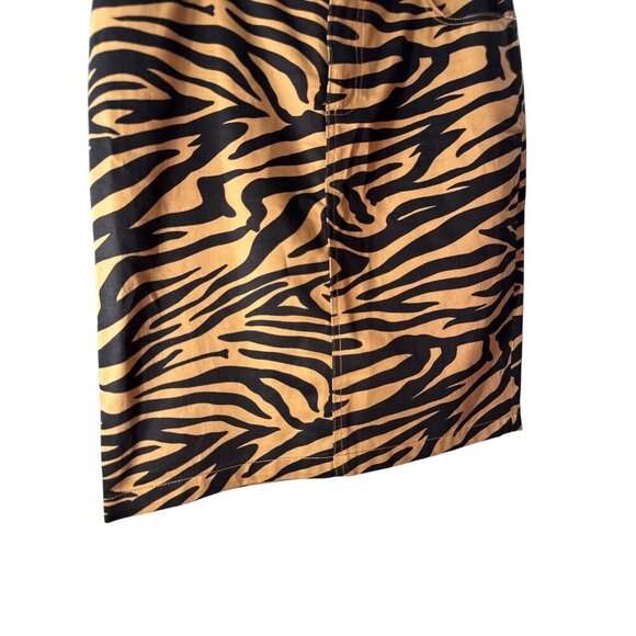 American Living Womens Zebra Print Cotton Skirt Size 6 Black & Tan, Pre-Own EUC - Picture 2 of 6